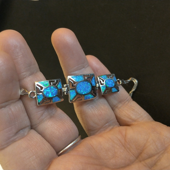 Sterling silver and opal bracelet - Picture 6 of 6
